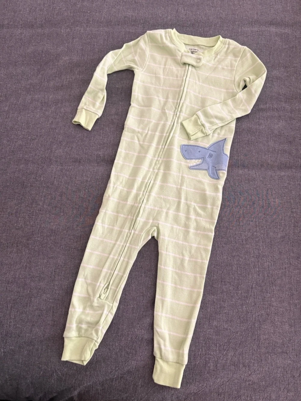 Carter’s Light Green Sleeper with Shark Applique